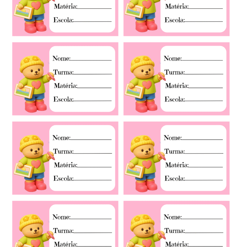 200 Etiquetas Escolares Premium - Para Meninos e Meninas